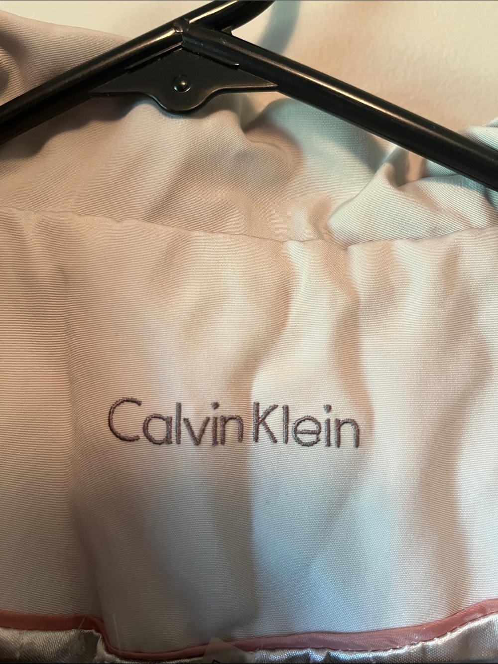 Calvin Klein Pale Grey Lined Jacket with Embroidered Logo
